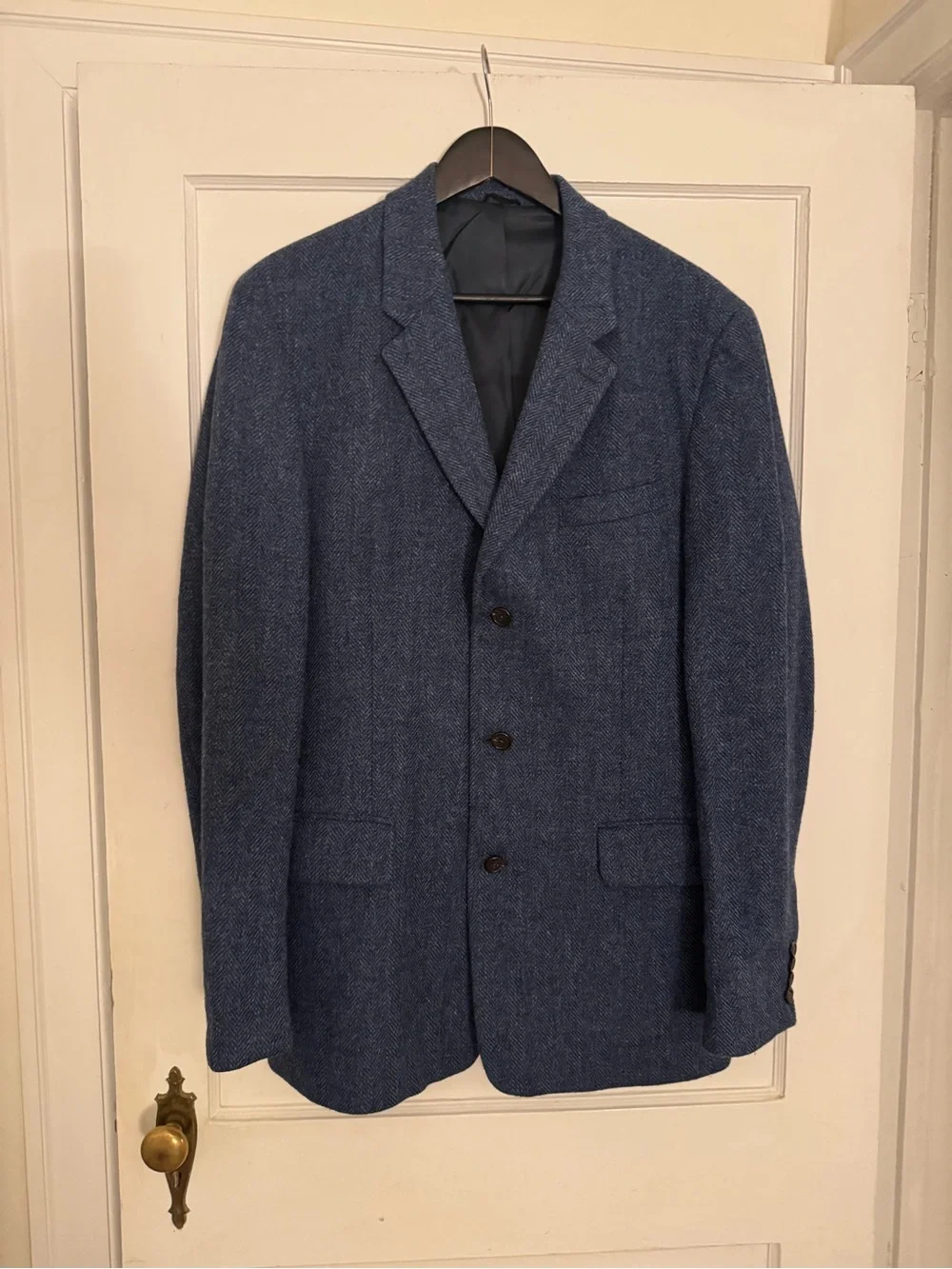 J. Crew Navy Herringbone Wool Sport Coat
